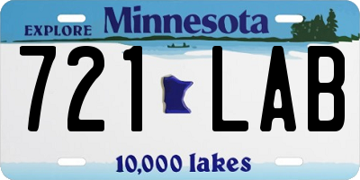 MN license plate 721LAB