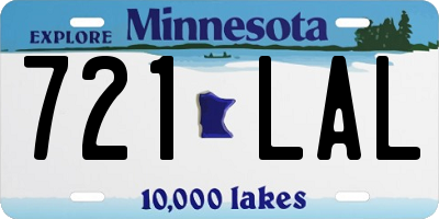 MN license plate 721LAL