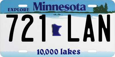 MN license plate 721LAN