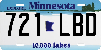 MN license plate 721LBD