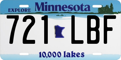 MN license plate 721LBF