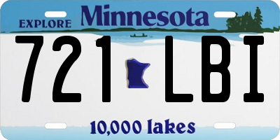 MN license plate 721LBI