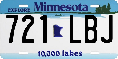 MN license plate 721LBJ