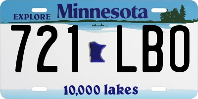 MN license plate 721LBO
