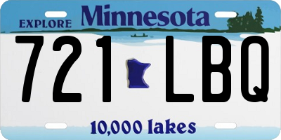 MN license plate 721LBQ