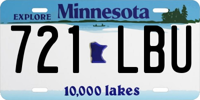 MN license plate 721LBU