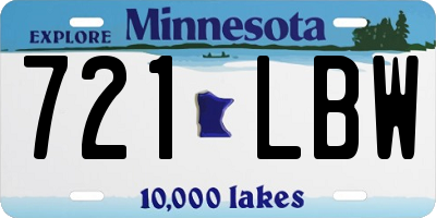 MN license plate 721LBW