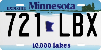 MN license plate 721LBX