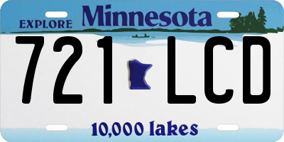 MN license plate 721LCD