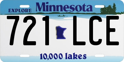 MN license plate 721LCE