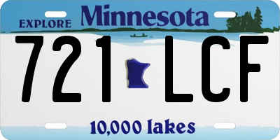 MN license plate 721LCF