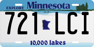 MN license plate 721LCI