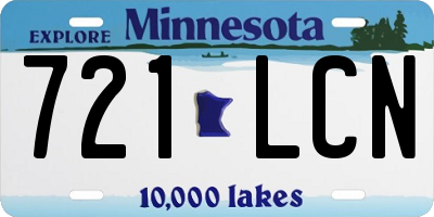 MN license plate 721LCN