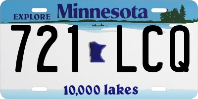 MN license plate 721LCQ