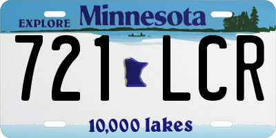 MN license plate 721LCR