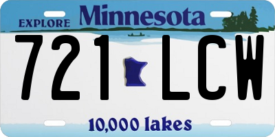 MN license plate 721LCW