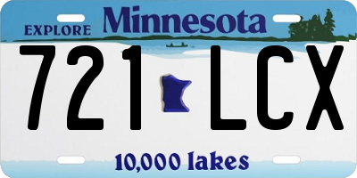 MN license plate 721LCX