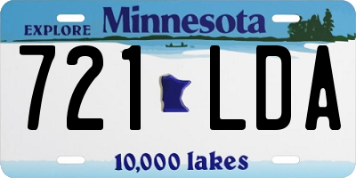 MN license plate 721LDA