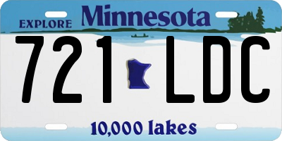 MN license plate 721LDC