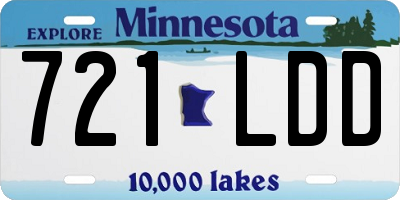 MN license plate 721LDD