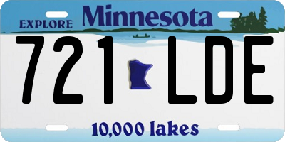 MN license plate 721LDE