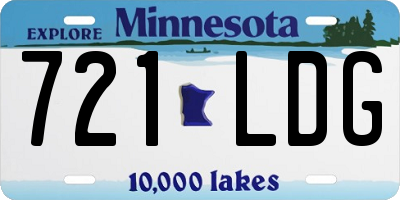 MN license plate 721LDG