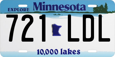 MN license plate 721LDL