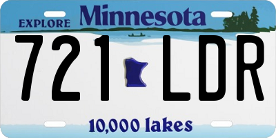 MN license plate 721LDR