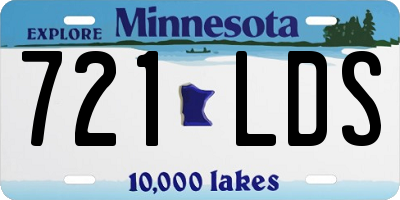 MN license plate 721LDS
