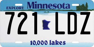 MN license plate 721LDZ