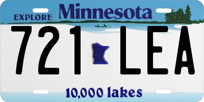 MN license plate 721LEA