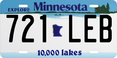 MN license plate 721LEB