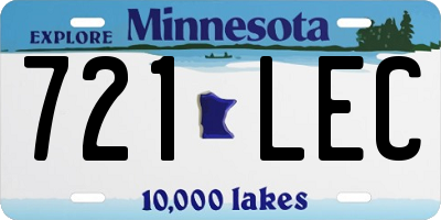 MN license plate 721LEC