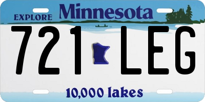 MN license plate 721LEG