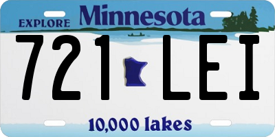 MN license plate 721LEI