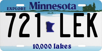 MN license plate 721LEK
