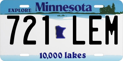 MN license plate 721LEM