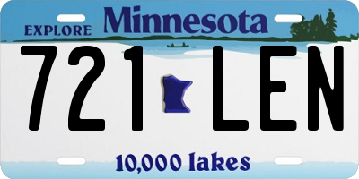 MN license plate 721LEN