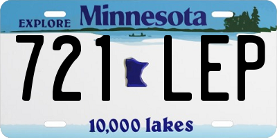 MN license plate 721LEP