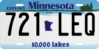 MN license plate 721LEQ