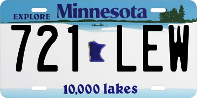 MN license plate 721LEW