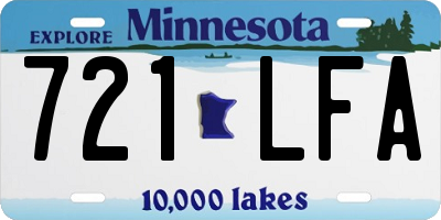 MN license plate 721LFA