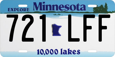 MN license plate 721LFF