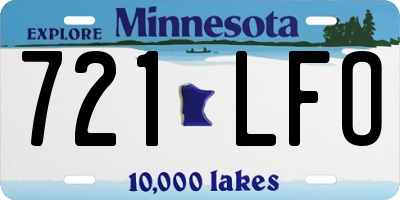 MN license plate 721LFO