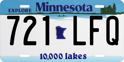MN license plate 721LFQ