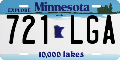 MN license plate 721LGA