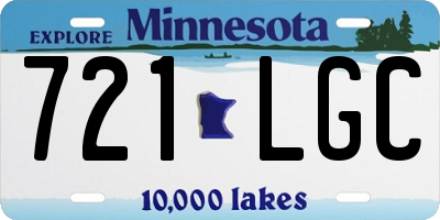 MN license plate 721LGC