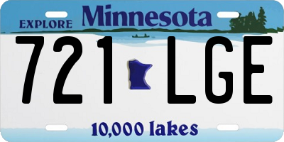 MN license plate 721LGE