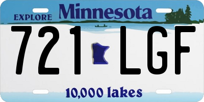 MN license plate 721LGF