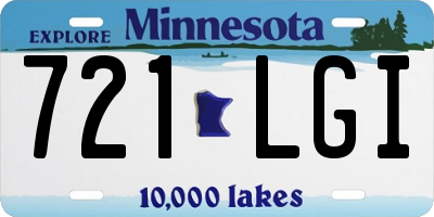 MN license plate 721LGI